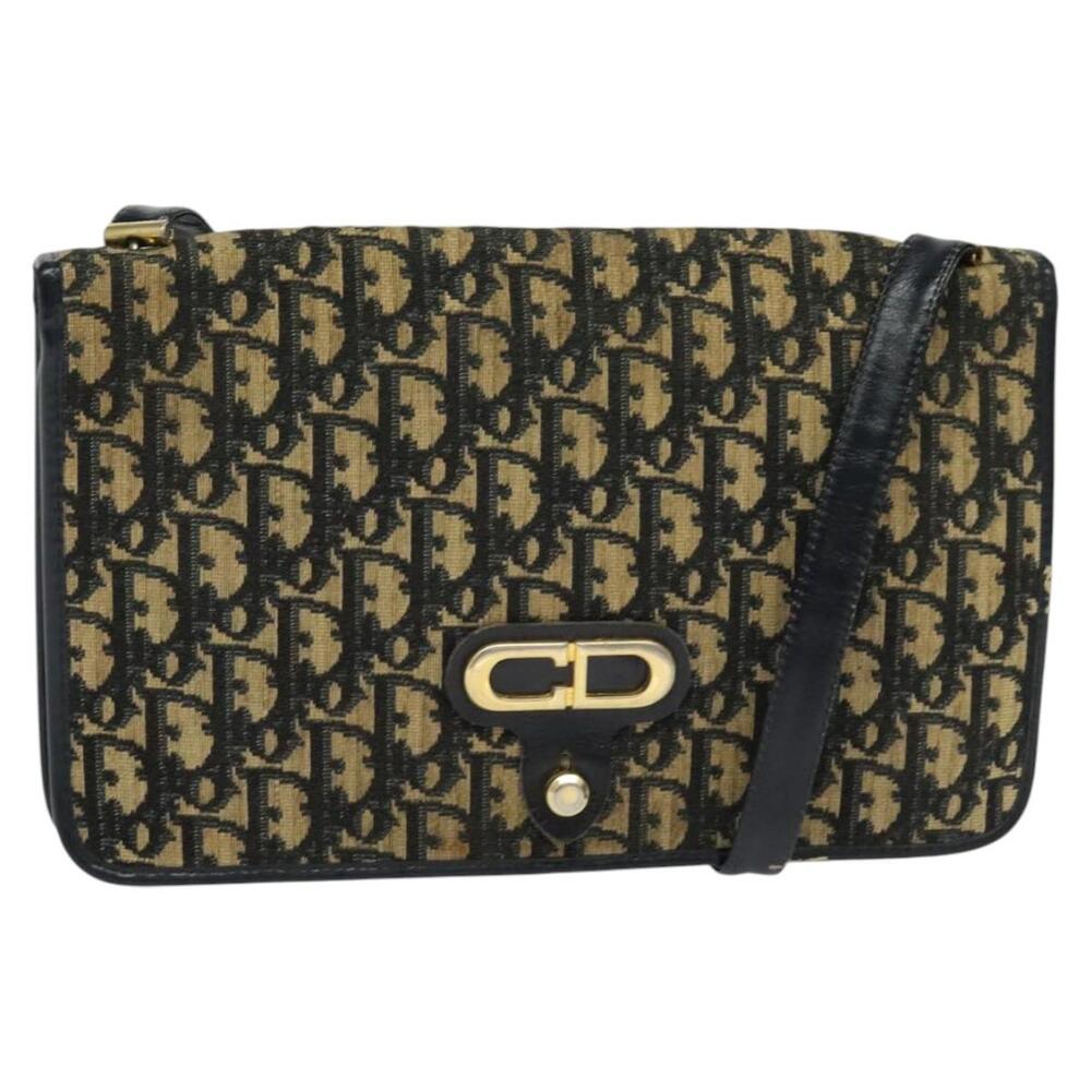 DIOR Trotter Canvas Shoulder Bag Navy
